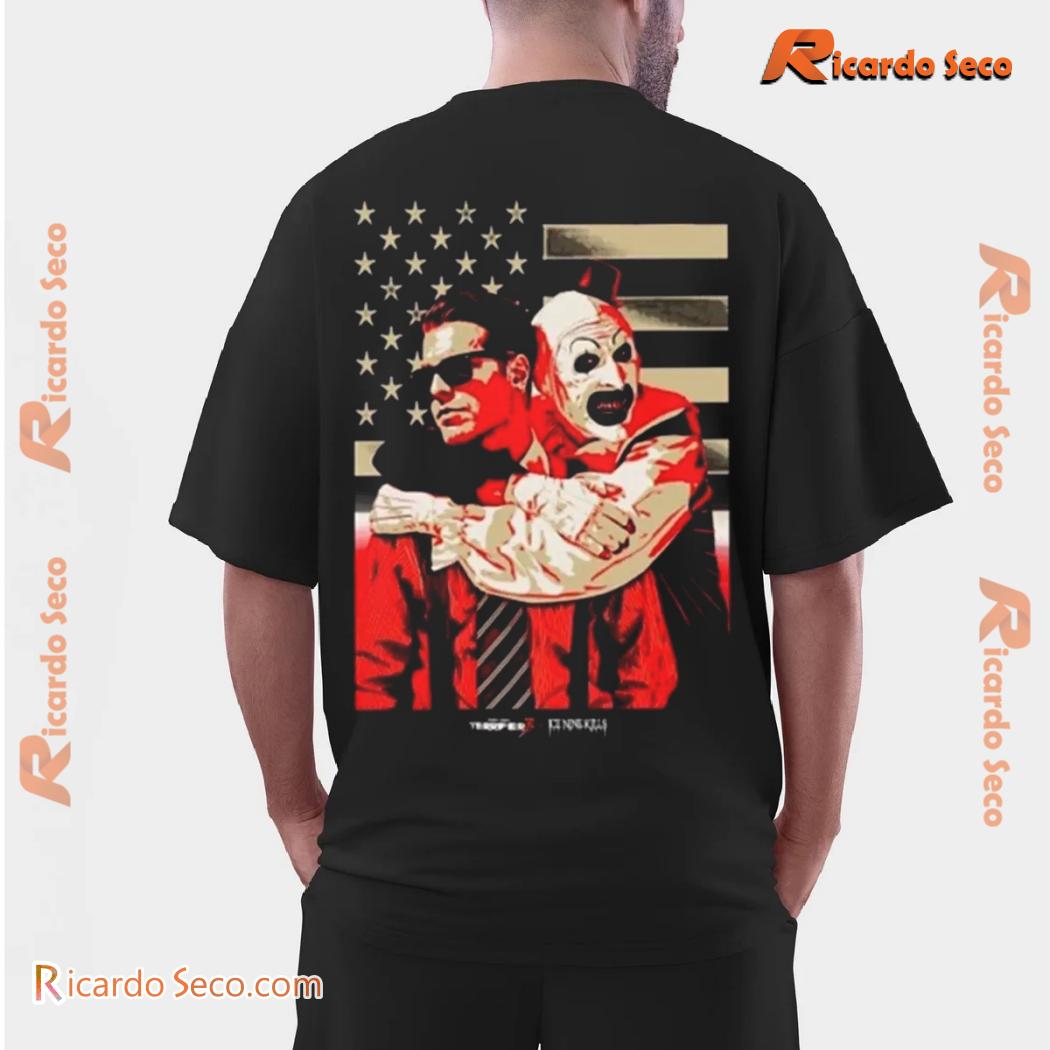 Ice Nine Kills X Terrifier A Work Of Art Embrace Graphic Unisex T-shirt, Hoodie, Long Sleeve x Ice Nine Kills X Terrifier A Work Of Art Embrace Graphic Unisex T-shirt, Hoodie, Long Sleeve x