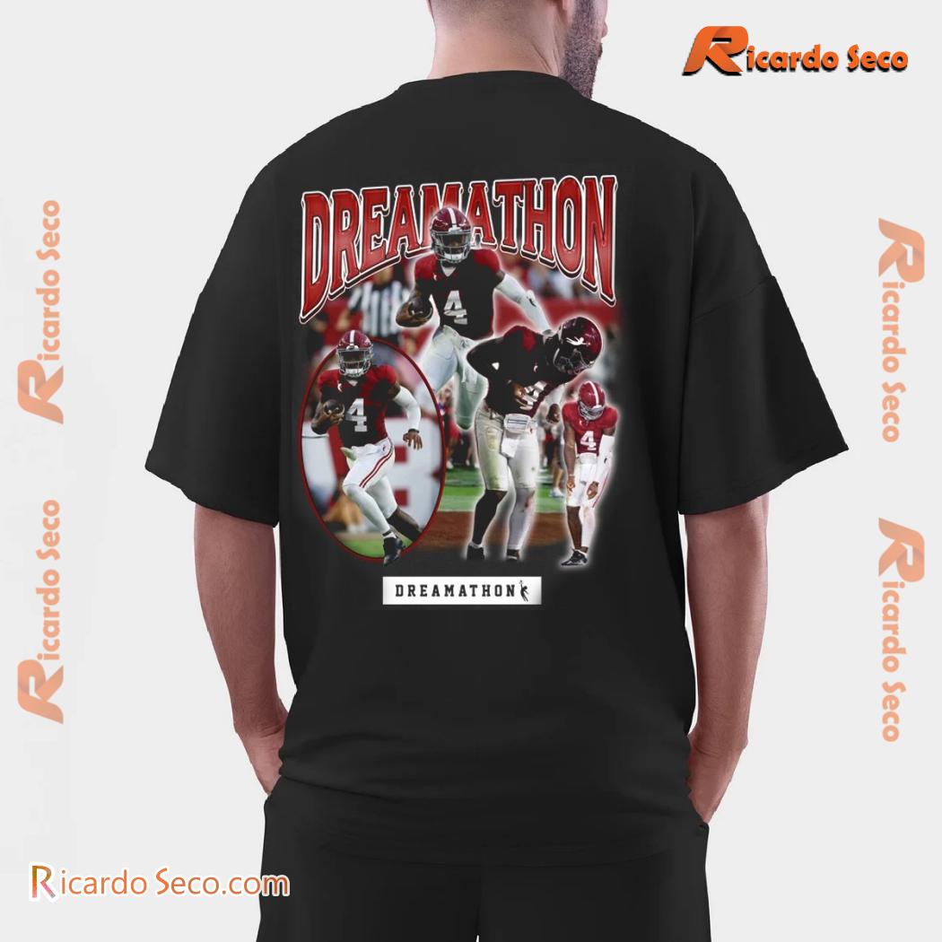 Jalen Milroe Alabama Crimson Tide Dreamathon 2024 Graphic Unisex T-shirt, Classic Men Shirt a Jalen Milroe Alabama Crimson Tide Dreamathon 2024 Graphic Unisex T-shirt, Classic Men Shirt a