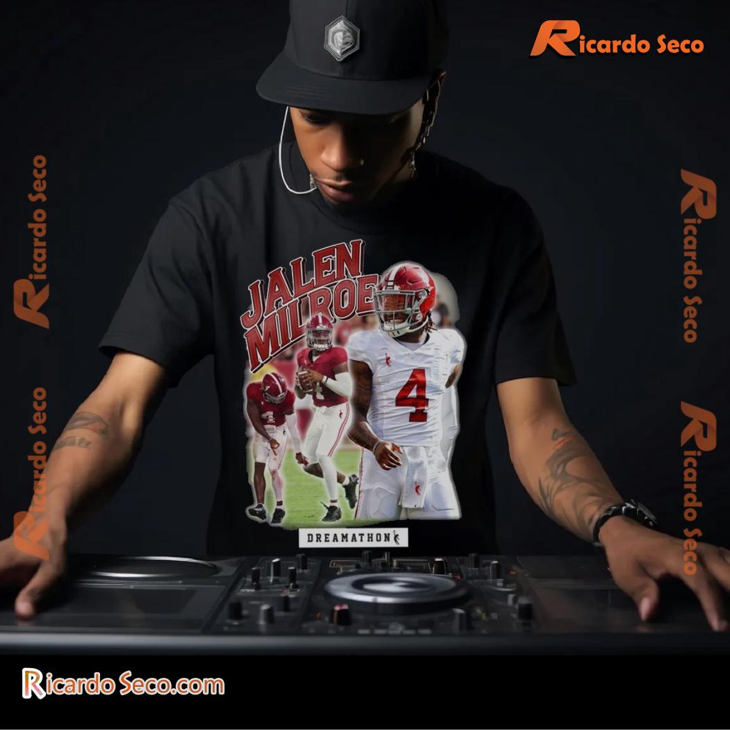 Jalen Milroe Alabama Crimson Tide Dreamathon 2024 Graphic Unisex T-shirt, Classic Men Shirt b Jalen Milroe Alabama Crimson Tide Dreamathon 2024 Graphic Unisex T-shirt, Classic Men Shirt b