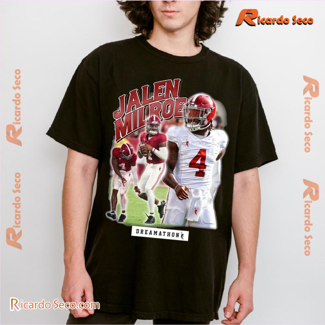 Jalen Milroe Alabama Crimson Tide Dreamathon 2024 Graphic Unisex T-shirt, Classic Men Shirt Jalen Milroe Alabama Crimson Tide Dreamathon 2024 Graphic Unisex T-shirt, Classic Men Shirt