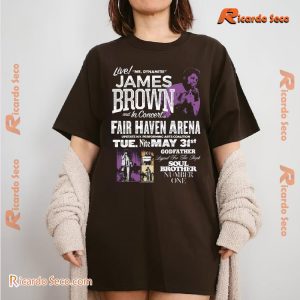 James Brown Live In Concert Godfather Legend For The People Soul Brother Number One Classic Men Shirt-a O4sHNqn