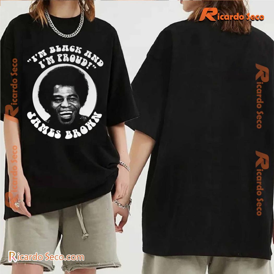 James Brown 'm Black And I'm Proud Halftone Design Graphic Unisex Tee, Classic Men Shirt a James Brown 'm Black And I'm Proud Halftone Design Graphic Unisex Tee, Classic Men Shirt a