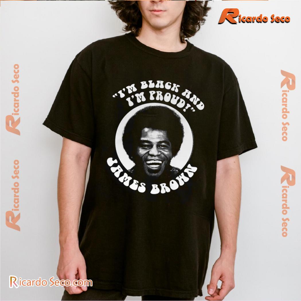 James Brown 'm Black And I'm Proud Halftone Design Graphic Unisex Tee, Classic Men Shirt James Brown 'm Black And I'm Proud Halftone Design Graphic Unisex Tee, Classic Men Shirt