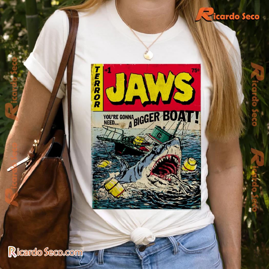 Jaws You're Gonna Need A Bigger Boat Scene 1975 Terror Graphic Unisex T-shirt, Classic Men Shirt b Jaws You're Gonna Need A Bigger Boat Scene 1975 Terror Graphic Unisex T-shirt, Classic Men Shirt b