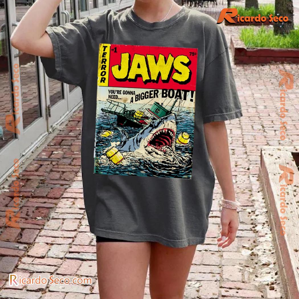 Jaws You're Gonna Need A Bigger Boat Scene 1975 Terror Graphic Unisex T-shirt, Classic Men Shirt c Jaws You're Gonna Need A Bigger Boat Scene 1975 Terror Graphic Unisex T-shirt, Classic Men Shirt c