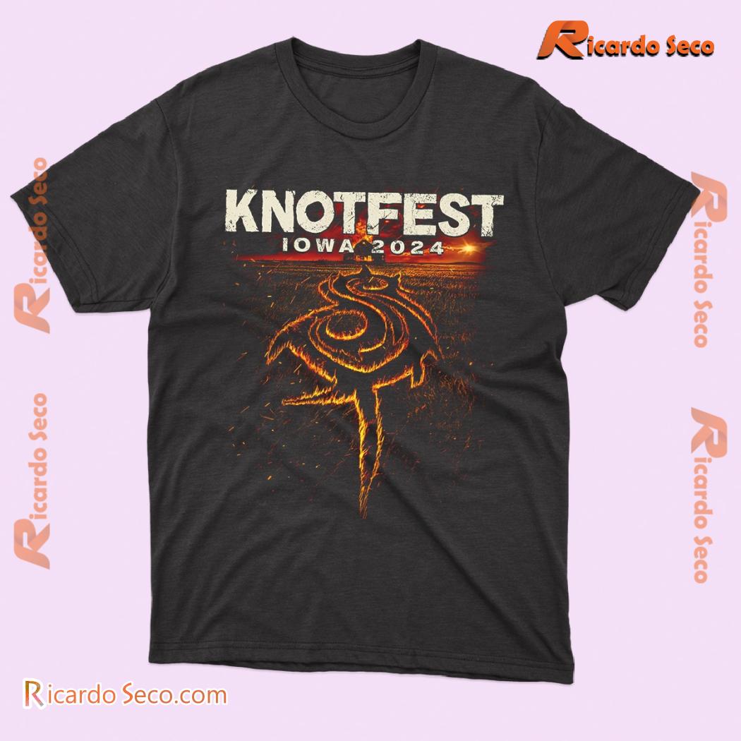Knotfest "Burning Field Iowa 2024" Event Gift For Fan Graphic Unisex Shirt, Classic Men Shirt Knotfest "Burning Field Iowa 2024" Event Gift For Fan Graphic Unisex Shirt, Classic Men Shirt