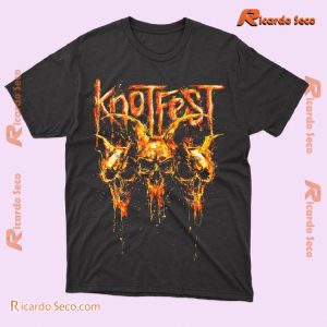 Knotfest "Fire Dripping Skulls Iowa 2024" Gift For Fan Graphic Unisex Shirt, Classic Men Shirt b