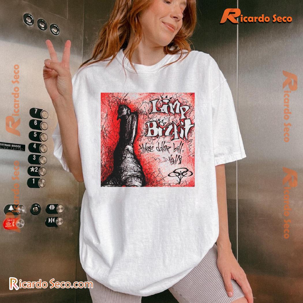 Limp Bizkit Three Dollar Bill Yall 2 Album Cover Printed Unisex Tee, Classic Ladies Shirt Limp Bizkit Three Dollar Bill Yall 2 Album Cover Printed Unisex Tee, Classic Ladies Shirt