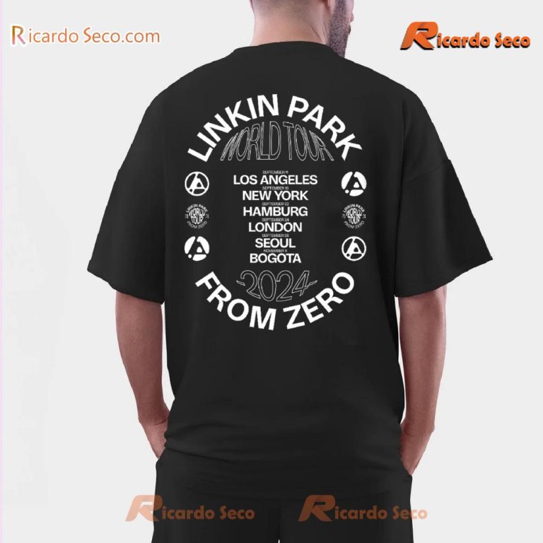 Linkin Park From Zero World Tour 2024 Los Angeles New York Hamburg London Seoul Bogota Classic Men Shirt-a POU9ywu