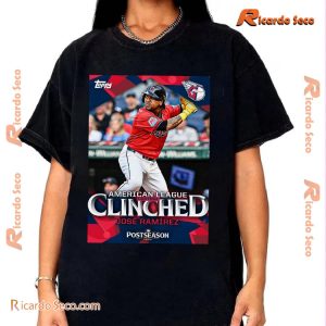 MLB Cleveland Guardians José Ramírez American League Central Clinched Postseason 2024 Graphic Unisex Shirt, Classic Men Shirt a