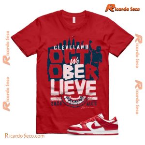 MLB Cleveland Guardians We Believe October ALCS 2024 Graphic Unisex T-shirt, Hoodie, Long Sleeve erY4Rln