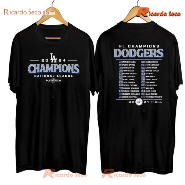 MLB Los Angeles Dodgers 2024 National League Champions Postseason Classic Men Shirt EMQe3XY