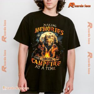 Making Memories One Campfire At A Time Bigfoot Camping Graphic Unisex T-shirt, Classic Men Shirt