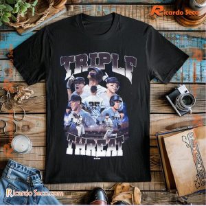 Mlb New York Yankees Triple Threat Graphic Unisex T-shirt, Classic Men Shirt a