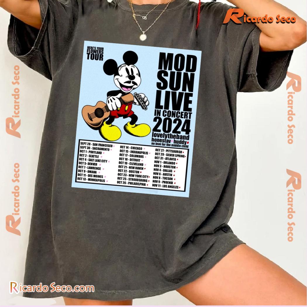 Mod Sun Live In Concert 2024 Here's Your Flowers Tour Graphic Unisex Tee, Classic Men Shirt a Mod Sun Live In Concert 2024 Here's Your Flowers Tour Graphic Unisex Tee, Classic Men Shirt a