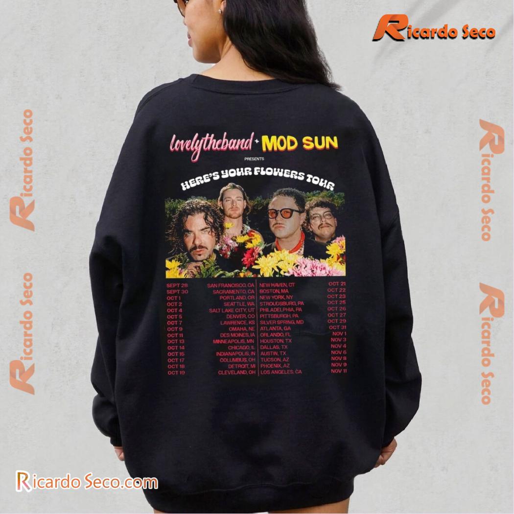 Mod Sun X Lovelytheband Here's Your Flowers Tour Graphic Unisex Tee, Classic Men Shirt a Mod Sun X Lovelytheband Here's Your Flowers Tour Graphic Unisex Tee, Classic Men Shirt a
