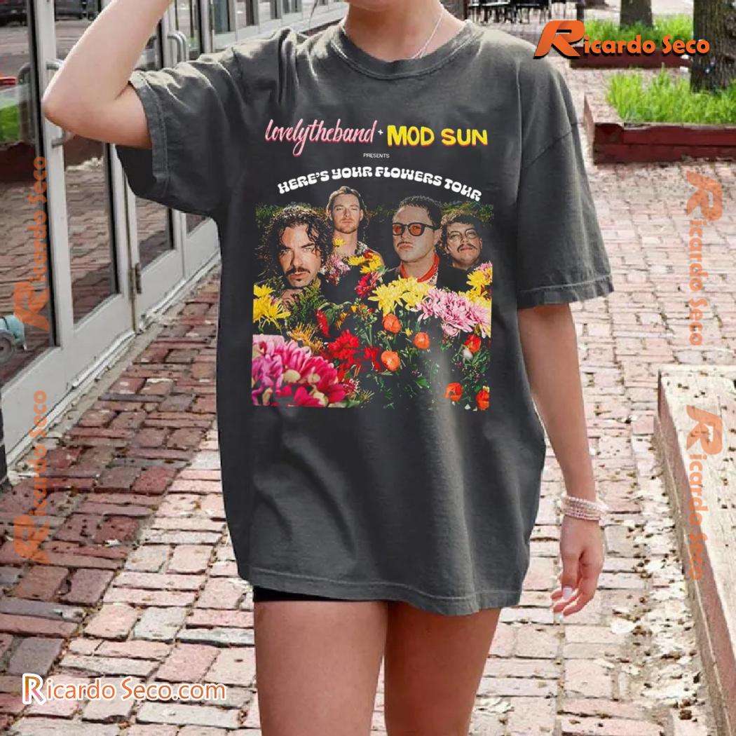 Mod Sun X Lovelytheband Here's Your Flowers Tour Graphic Unisex Tee, Classic Men Shirt b Mod Sun X Lovelytheband Here's Your Flowers Tour Graphic Unisex Tee, Classic Men Shirt b