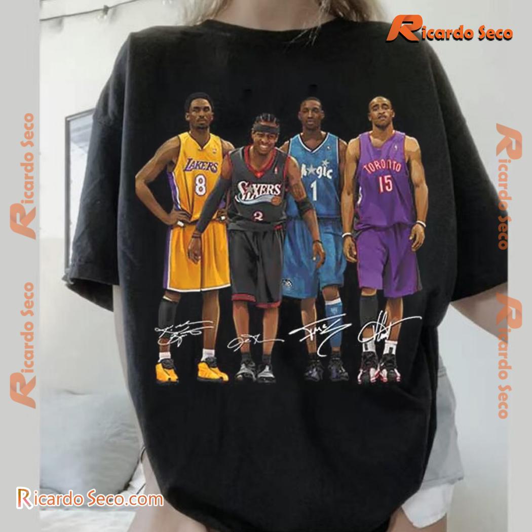 NBA Kobe And Iverson And Tmac And Carter Graphic Unisex T-shirt, Classic Men Shirt c