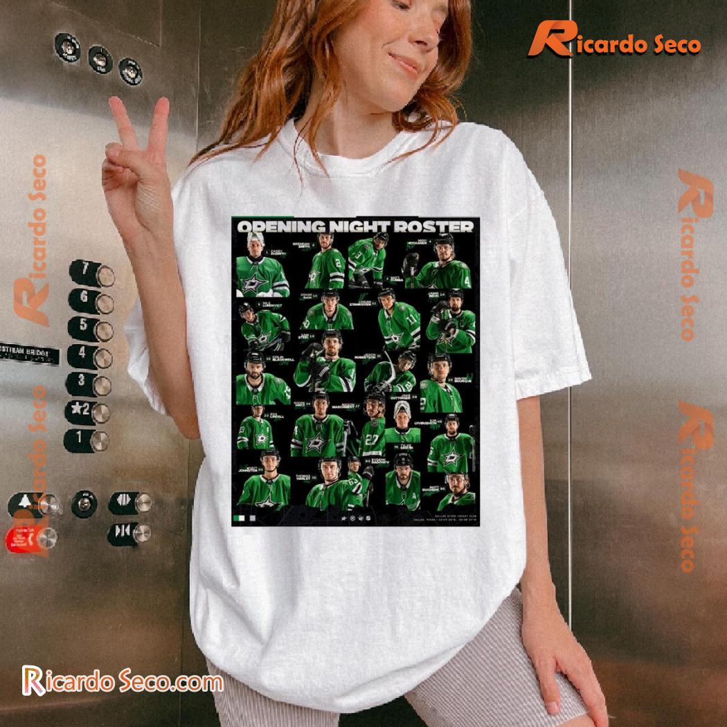 NHL Opening Night Dallas Stars Hockey Club Players 2024 Poster Graphic Unisex Shirt, Classic Men Shirt a NHL Opening Night Dallas Stars Hockey Club Players 2024 Poster Graphic Unisex Shirt, Classic Men Shirt a