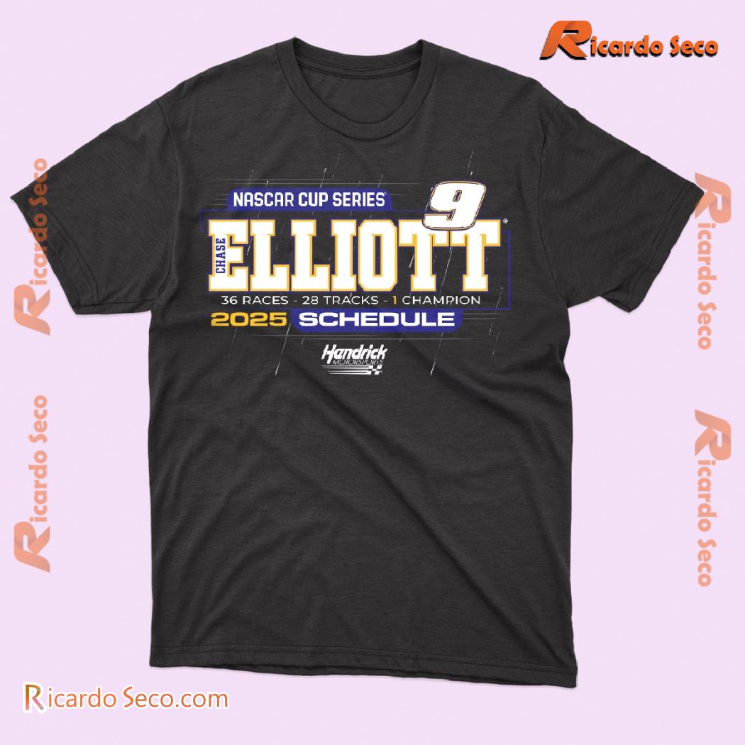 Nascar Cup Series 24 Hendrick Motorsports Chase Elliott #9 2025 Schedule Gift For Fan Graphic Unisex T-shirt, Classic Men Shirt Nascar Cup Series 24 Hendrick Motorsports Chase Elliott #9 2025 Schedule Gift For Fan Graphic Unisex T-shirt, Classic Men Shirt