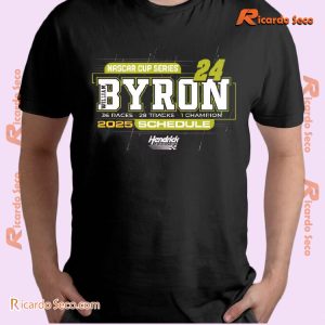 Nascar Cup Series 24 Hendrick Motorsports William Byron #24 2025 Schedule Graphic Unisex T-shirt, Classic Men Shirt a