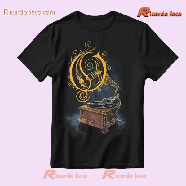 Opeth Gramophone Graphic Two Sides Classic Men Shirt gyJ6CES