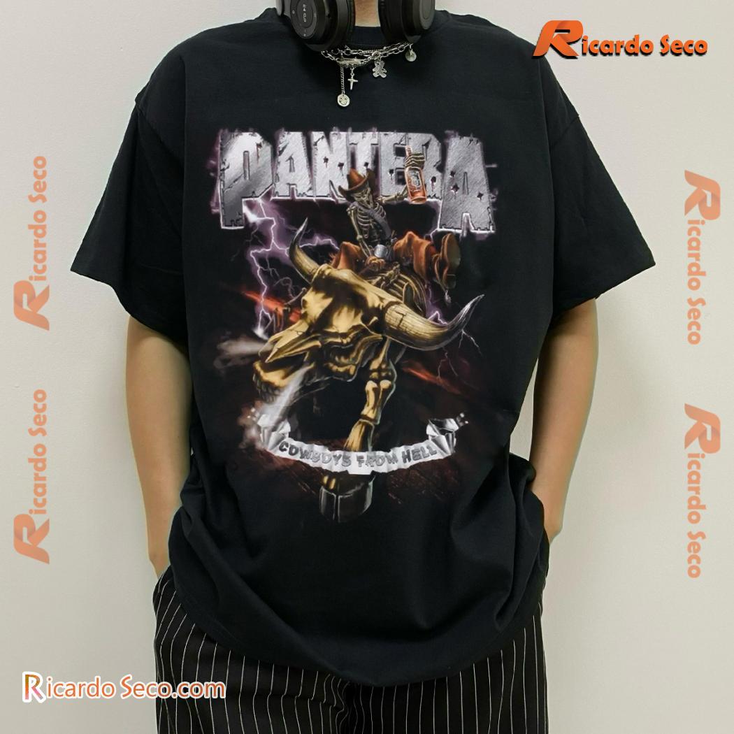 Pantera Cowboys From Hell Band Design Graphic Classic Men Shirt uV5Y2Qi