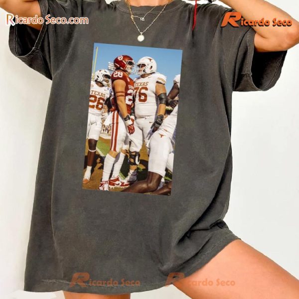 Red River Rivalry Texas Longhorns Vs Oklahoma Sooners Graphic Unisex T-shirt, Classic Men Shirt J5zdrMk