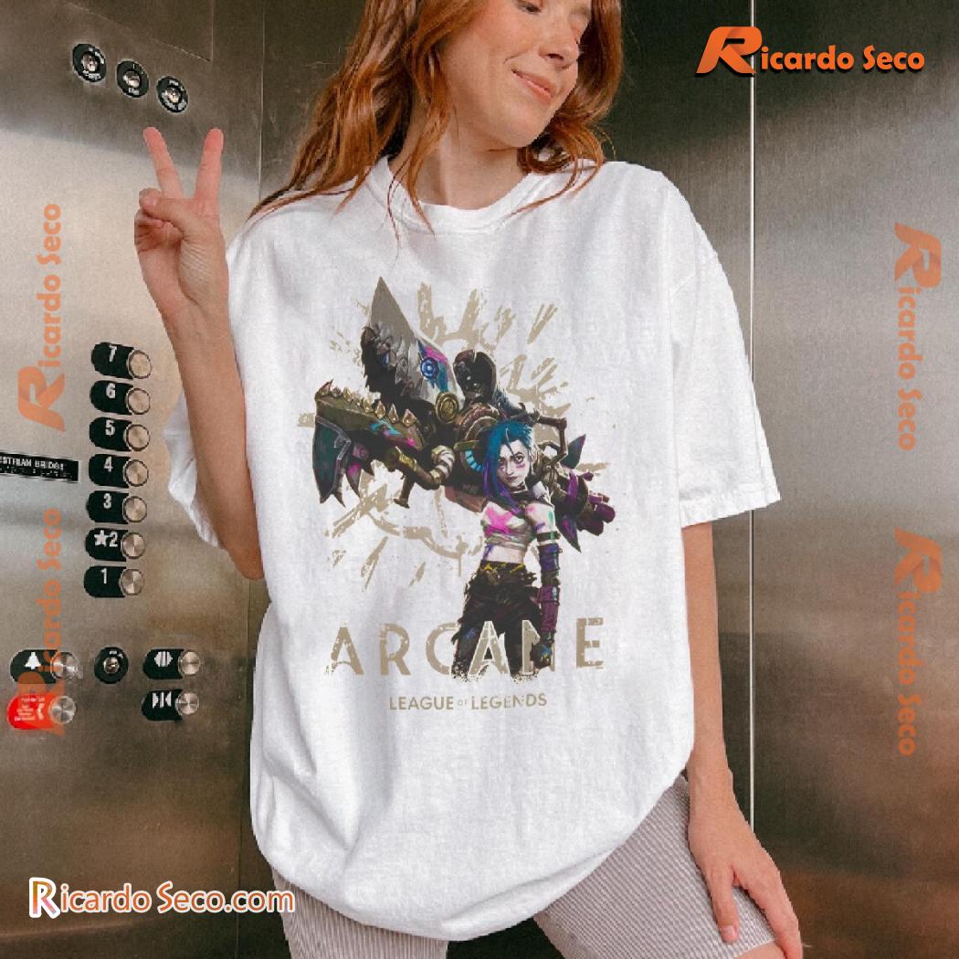 Riot Games Arcane League Of Legends Jinx Graphic Unisex T-shirt, Classic Men Shirt Riot Games Arcane League Of Legends Jinx Graphic Unisex T-shirt, Classic Men Shirt