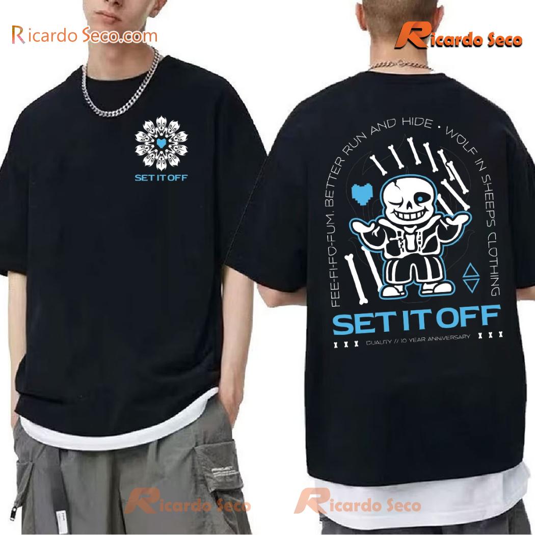 Set It Off Band Duality 10 Year Anniversary Skeleton Gift For Fan Classic Men Shirt Set It Off Band Duality 10 Year Anniversary Skeleton Gift For Fan Classic Men Shirt x3f47dE