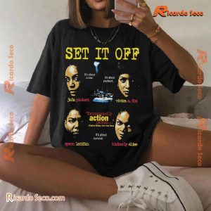 Set It Off Jada Pinkett X Vivica A. Fox X Queen Latifah X Kimberly Elise Graphic Classic Men Shirt-b apcnWjh