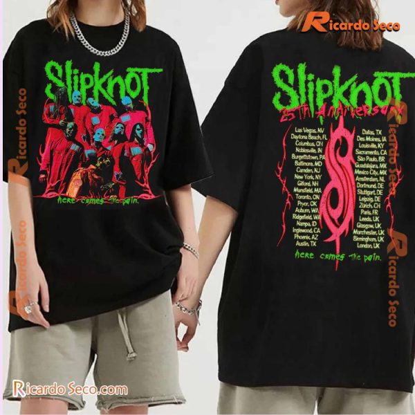 Slipknot 25th Anniversary Here Comes The Pain Tour 2024 Halloween Unisex T-shirt, Hoodie, Long Sleeve