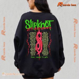 Slipknot 25th Anniversary Here Comes The Pain Tour 2024 Halloween Unisex T-shirt, Hoodie, Long Sleeve b