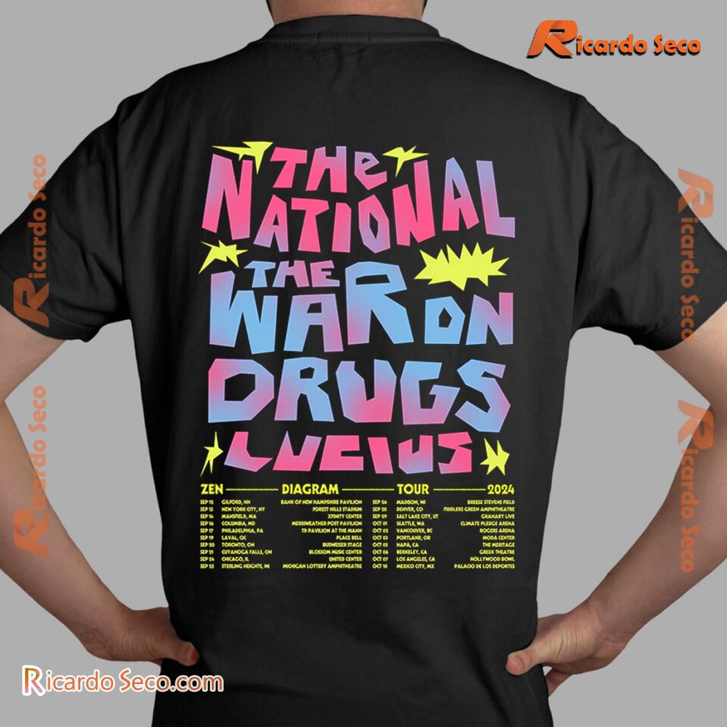 The National, The War On Drugs, Lucius Zen Diagram Tour 2024 Graphic Unisex Tee, Classic Men Shirt The National, The War On Drugs, Lucius Zen Diagram Tour 2024 Graphic Unisex Tee, Classic Men Shirt