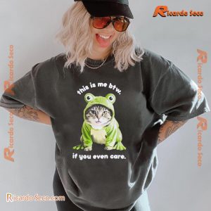 This Is Me Btw If You Even Care Cat Printed Classic Men Shirt