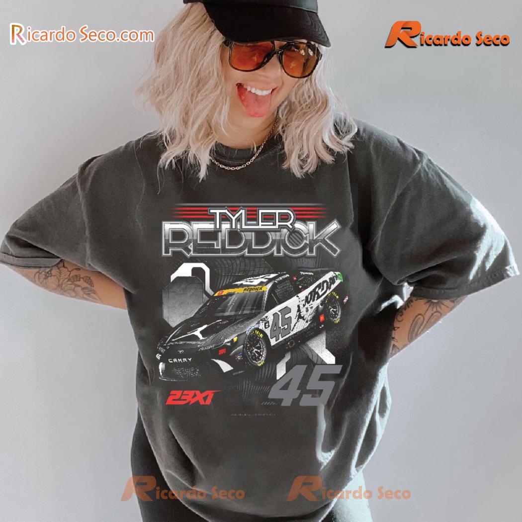 Tyler Reddick 23xi Racing Jumpman Car Graphic Classic Men Shirt-a Tyler Reddick 23xi Racing Jumpman Car Graphic Classic Men Shirt-a qAYjM84