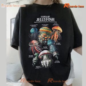 Types Of Jellyfish Infographic Graphic Classic Men Shirt JRP0cAi