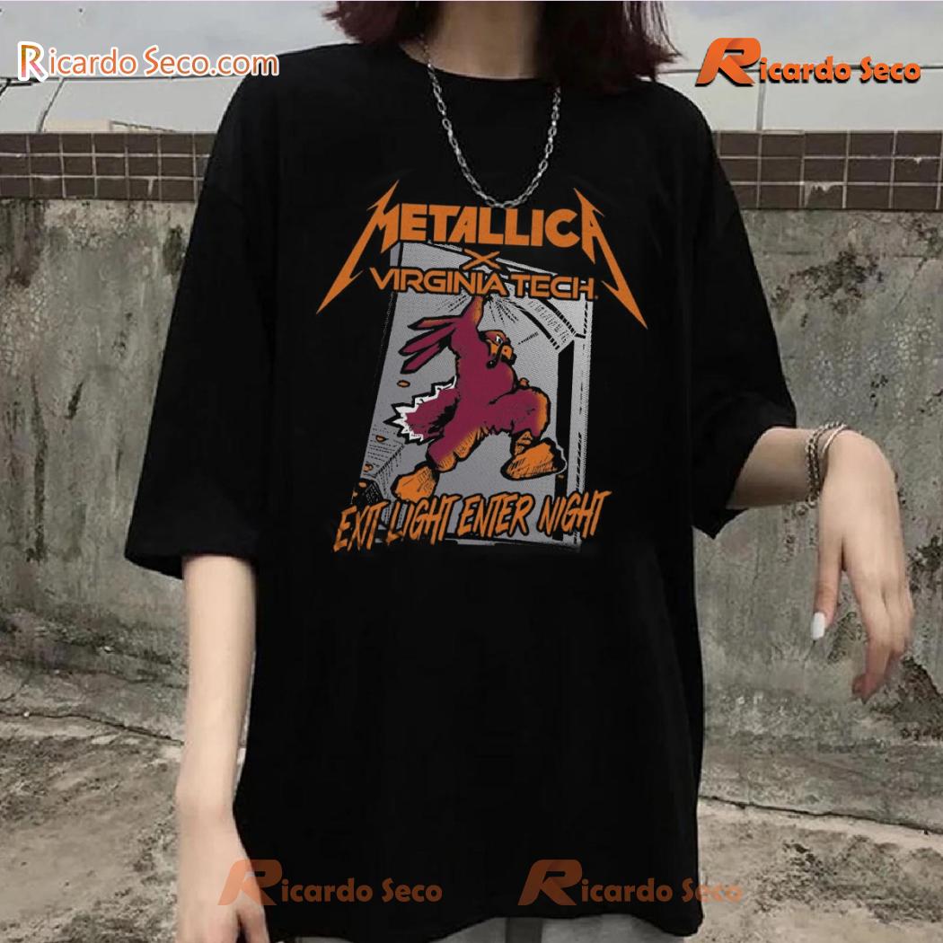 Virginia Tech Hokies X Metallica Exit Light Enter Night Gift For Fan Graphic Unisex T-shirt-a gAJwdjc