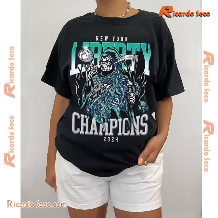 WNBA New York Liberty Reaper Design Champions 2024 Graphic Unisex Long Sleeve wbErsi5