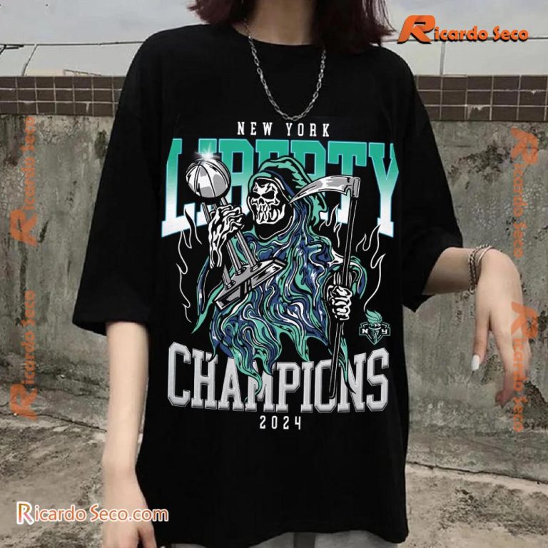 WNBA New York Liberty Reaper Design Champions 2024 Graphic Unisex Long Sleeve-a uFdU0BA