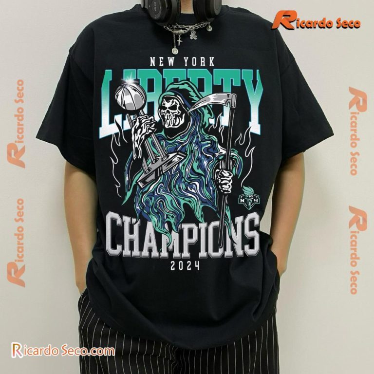 WNBA New York Liberty Reaper Design Champions 2024 Graphic Unisex Long Sleeve-b izgJs3H