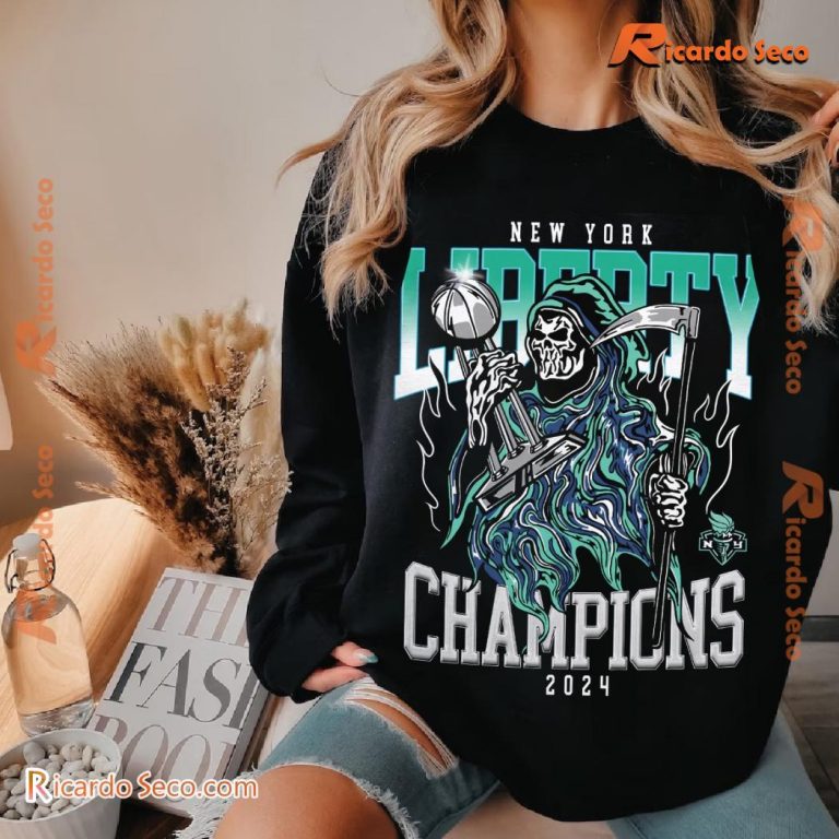 WNBA New York Liberty Reaper Design Champions 2024 Graphic Unisex Long Sleeve-c IK0PAkc