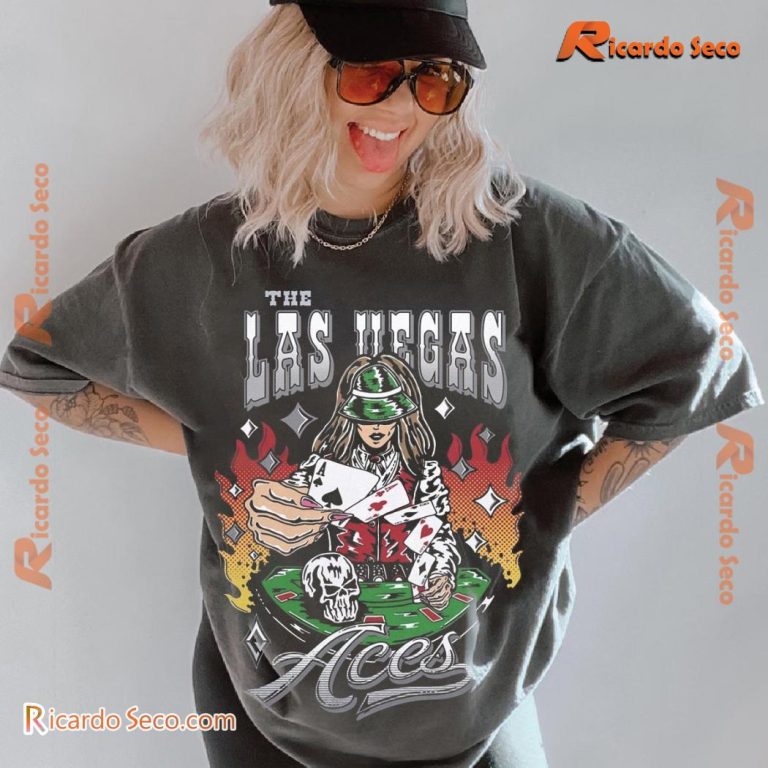 WNBA The Las Vegas Aces Women's Poker Printed Classic Ladies Tee-b ZdTrf5U