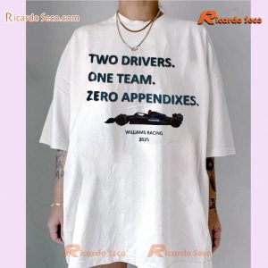 Williams Racing 2025 Two Drivers One Team Zero Appendixes Graphic Classic Men Shirt-a NYgVRIf