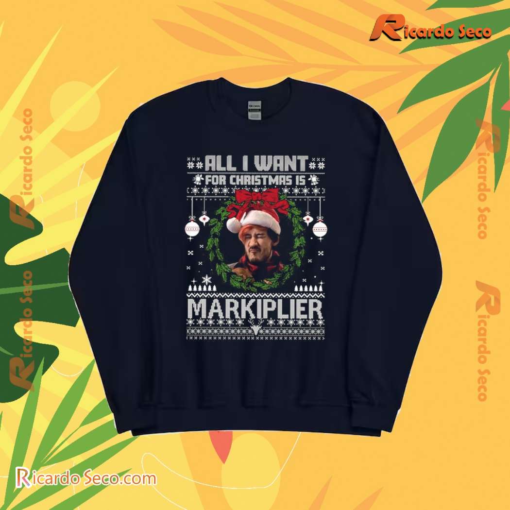 All I Want For Christmas Is Markipilier Graphic Classic Men Shirt MPtFL6n