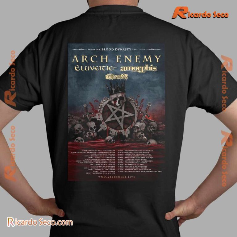 Arch Enemy Eu Blood Dynasty 2025 Tour Dates Unisex T-shirt-b KJcARis