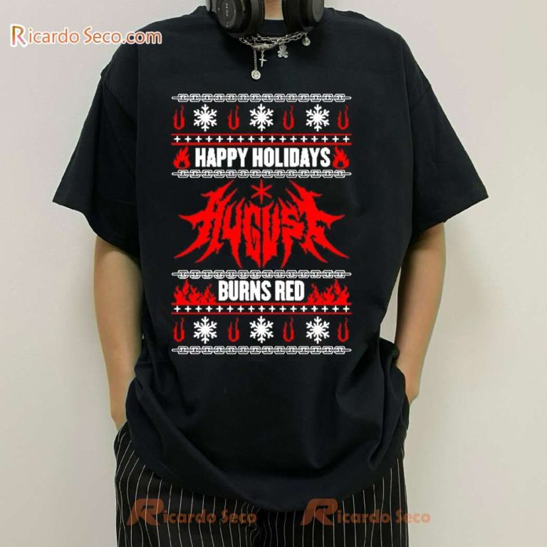 August Burns Red Happy Holidays Burn Red 2024 Ugly Christmas Sweatshirt-a qtrhMuj