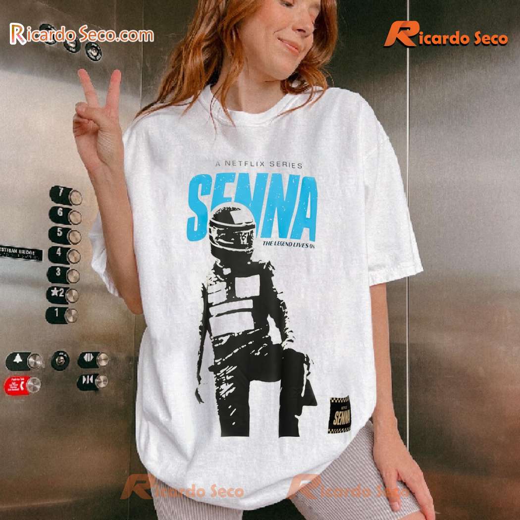 Ayrton Senna X Netflix The Legend Lives On Graphic Classic Men Shirt GpRXeQV