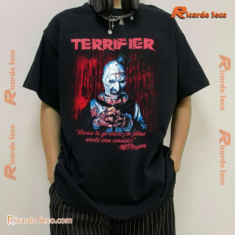 Bloody Disgusting X Terrifier Dares To To Go Where Few Films Would Even Consider Classic Shirt-a RASkGIc