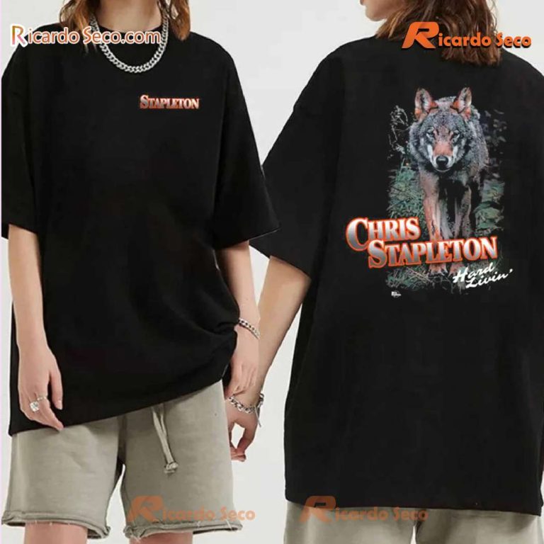 Chris Stapleton Wolf Hard Livin Gift For Fan Classic Men Shirt q7RA4Kb